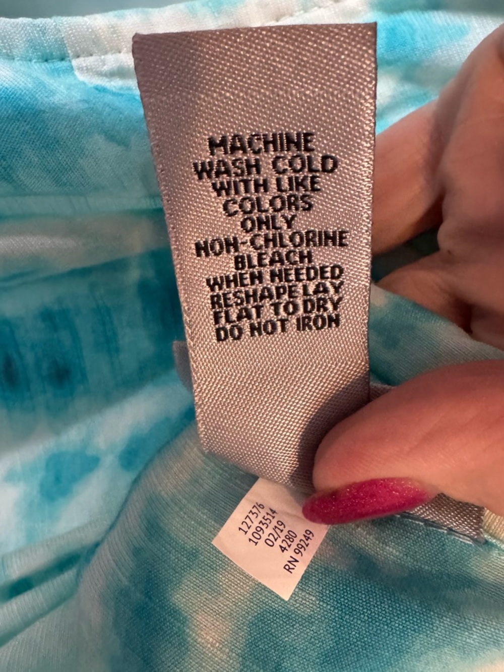 Catherine's Teal/White Tie-Dye Sleeveless Button Front Top   PLUS: 1X   #13 - Picture 8 of 8